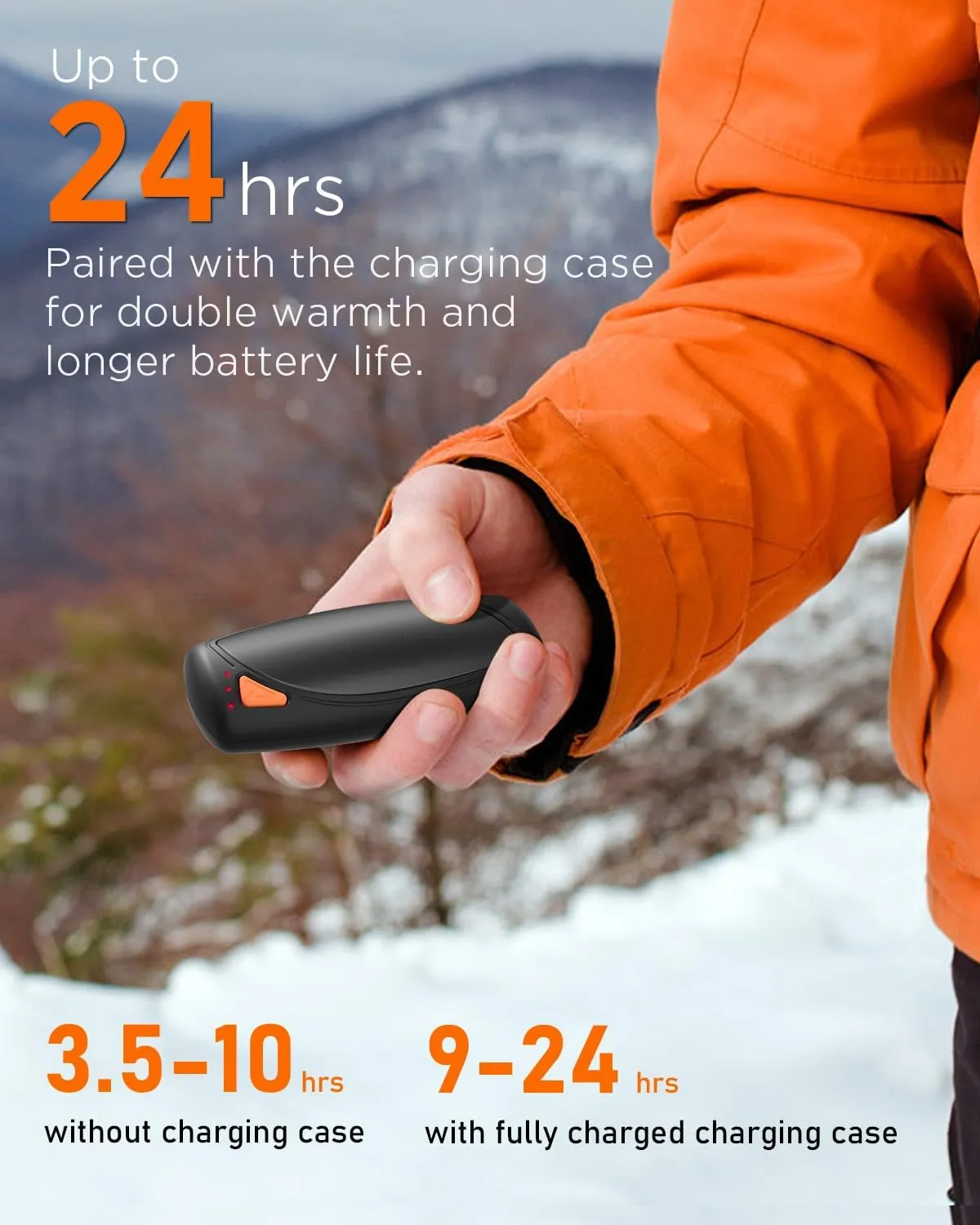 Hand Warmers Rechargeable with Charge Case, 2 Packs 14,000mAh Electric Hand Warmer Battery Powered Dual Sided Reusable Long Battery Life Portable Pocket Heater Gifts for Men Women Golf, Hunting Gear