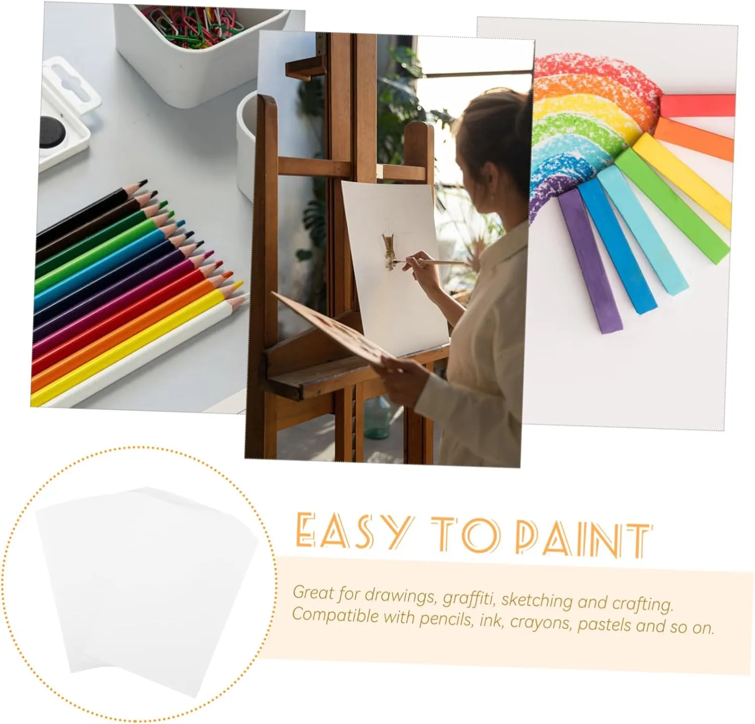 HAPINARY 50 Sheets of Artistic Watercolor Paper Cards Durable and Versatile Drawing Paper