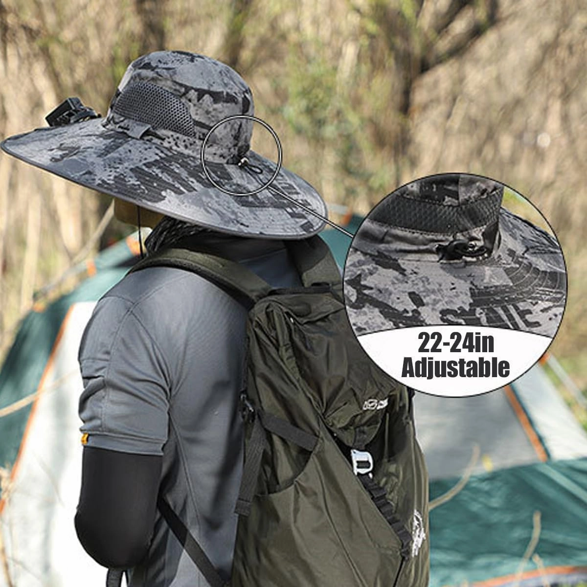 Hat with Fans Solar Power, Wide Brim Solar Fan Hat Outdoor Fishing, Ultralight Solar Panel Cap Fan