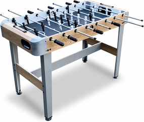 Hathaway Amherst Foosball Table Adult Size - 48-in Foosball Table for Adults & Kids with 2 Foosball Balls & ABS Molded Players - Complete Soccer Table Game Set for Family Game Rooms & More - Light Oak