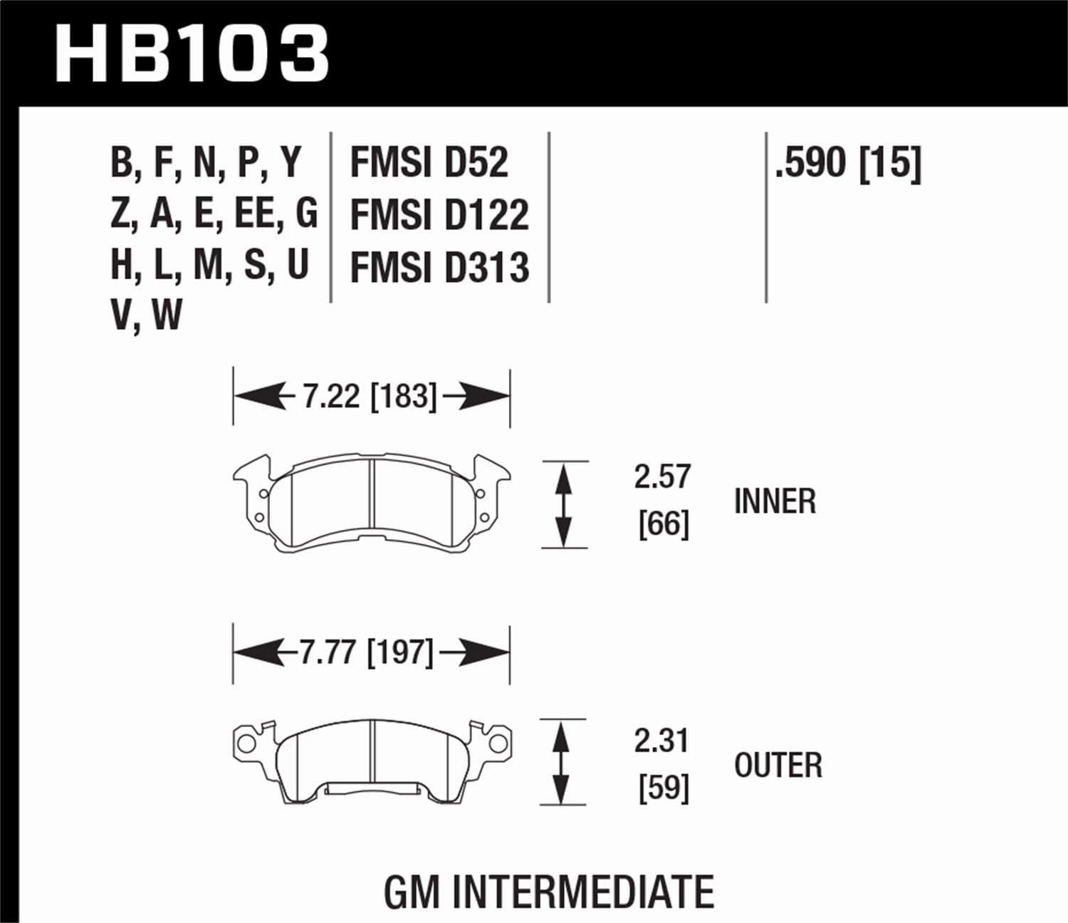 HB103M.590 Black Motorsport Brake Pads