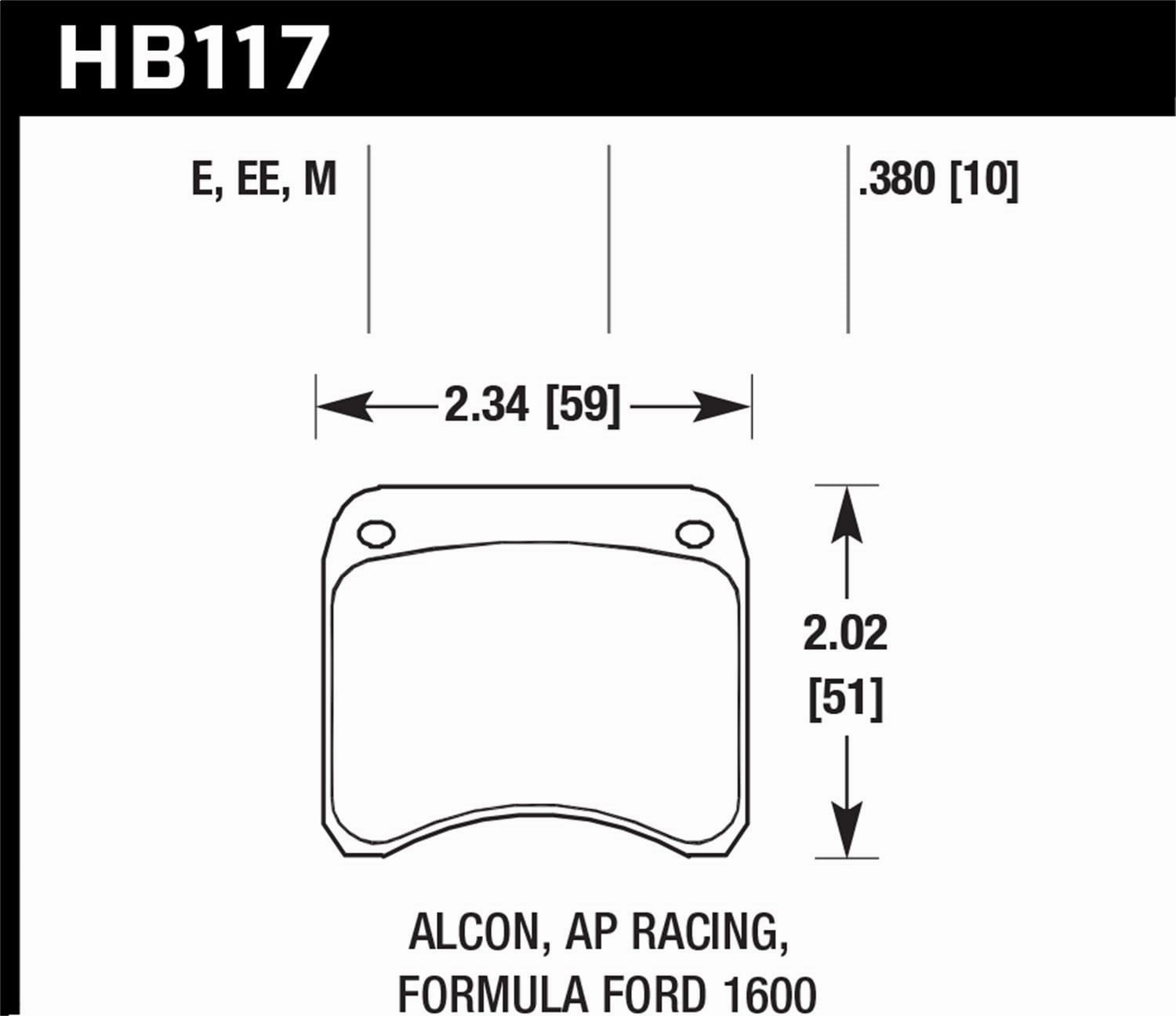 HB117E.380 Blue 9012 Motorsport Brake Pads