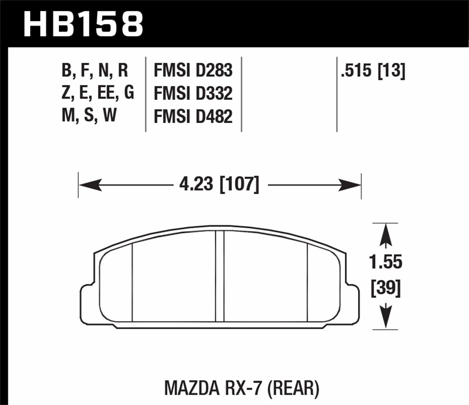 HB158F.515 HPS Performance Street Brake Pads
