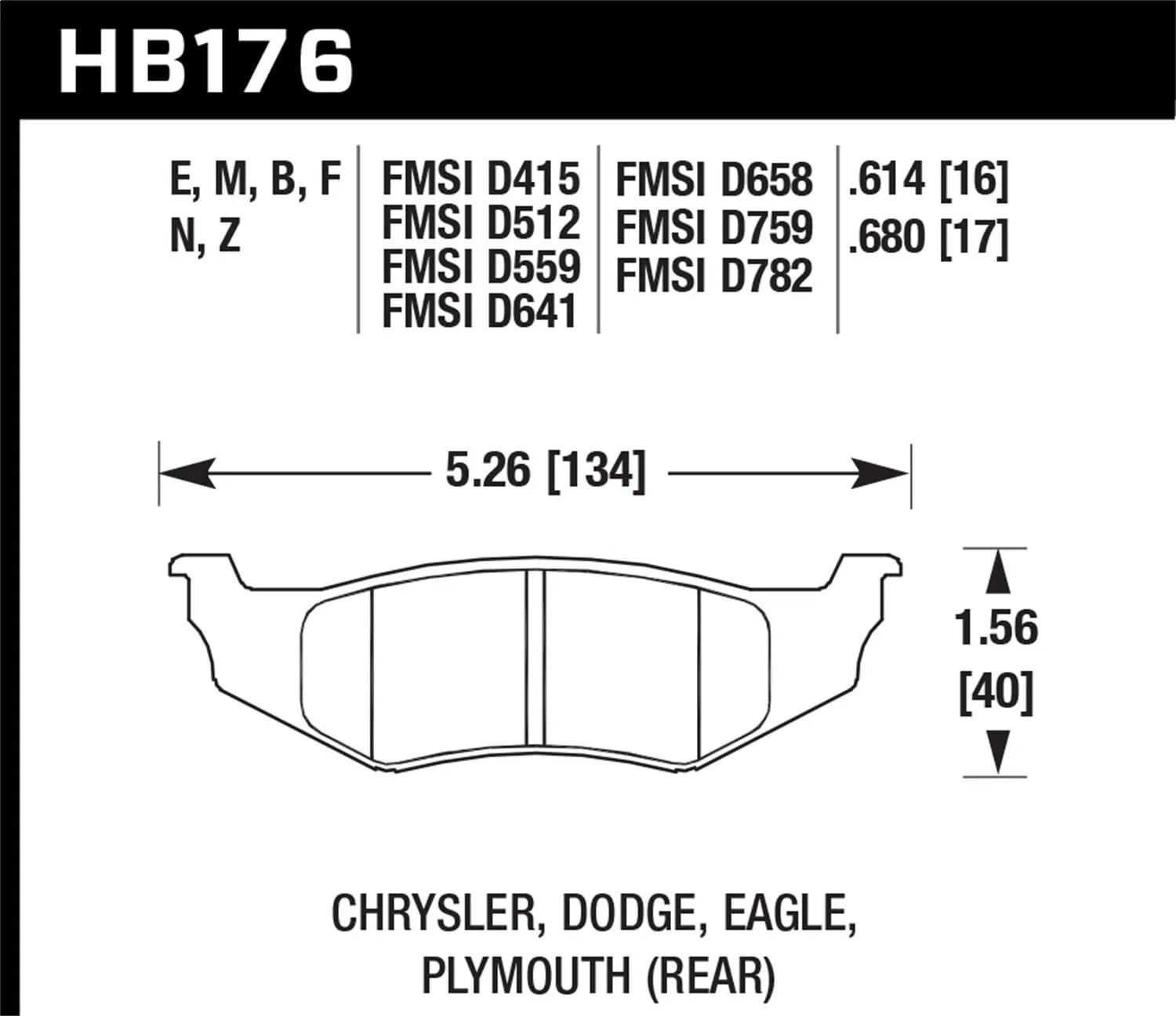 HB176F.614 HPS Performance Street Brake Pads