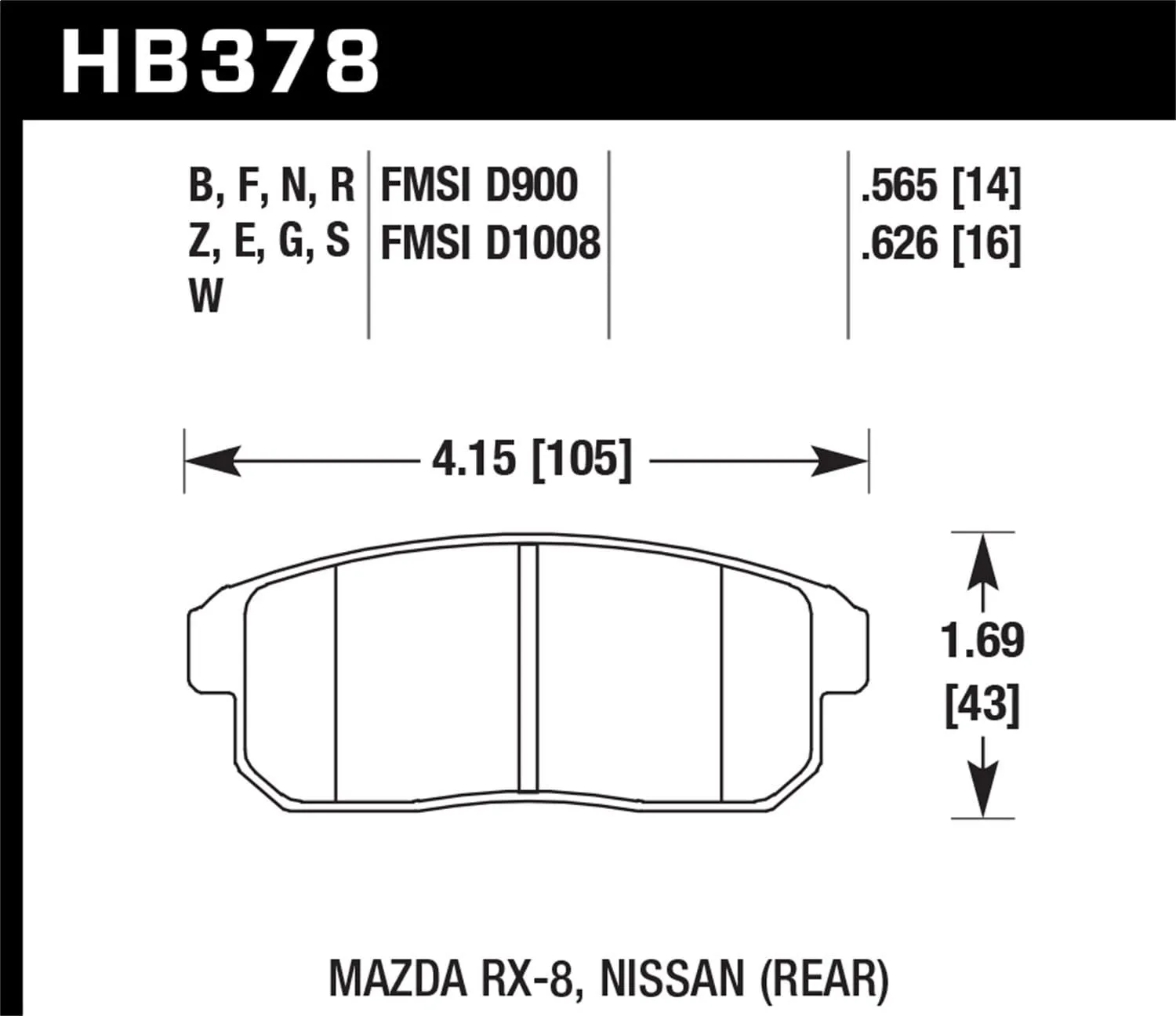 HB378F.565 HPS Performance Street Brake Pads
