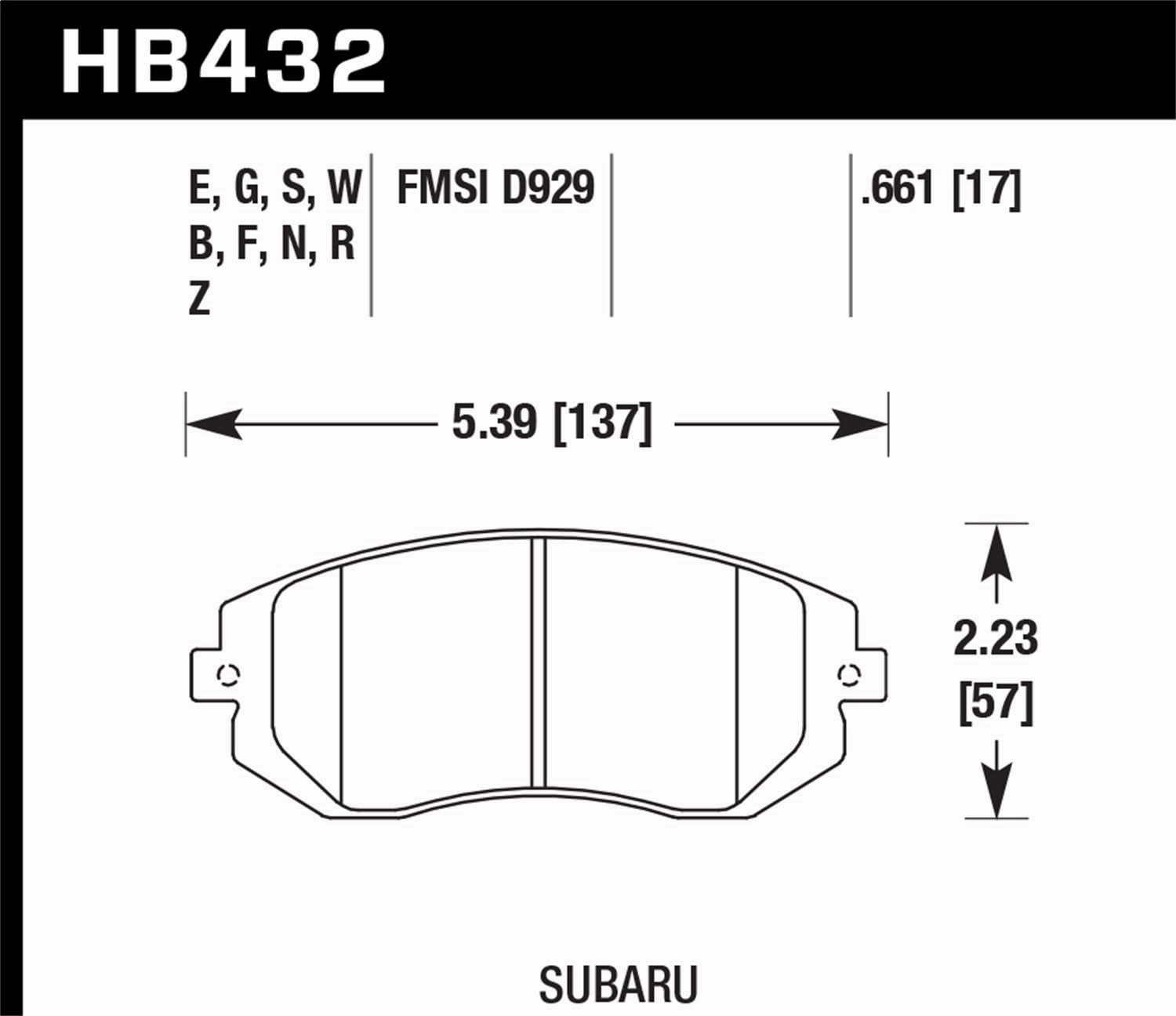 HB432F.661 HPS Performance Street Brake Pads