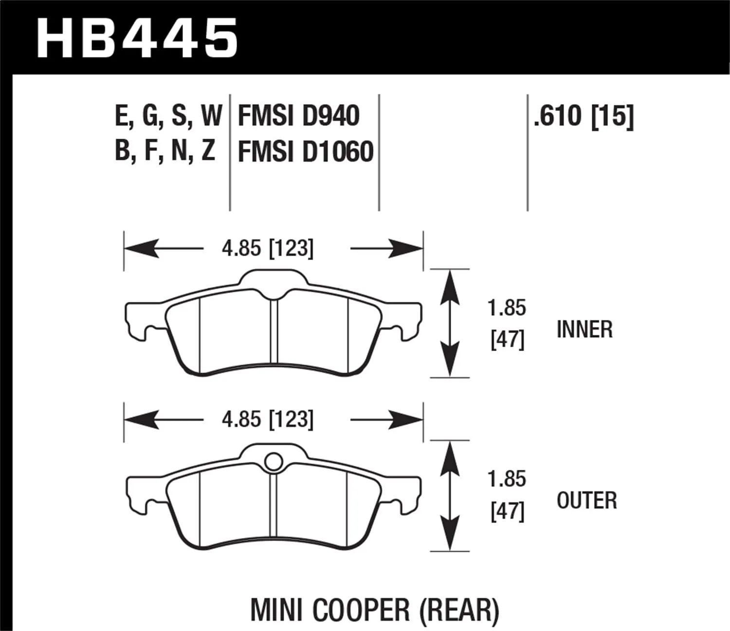 HB445F.610 HPS Performance Street Brake Pads