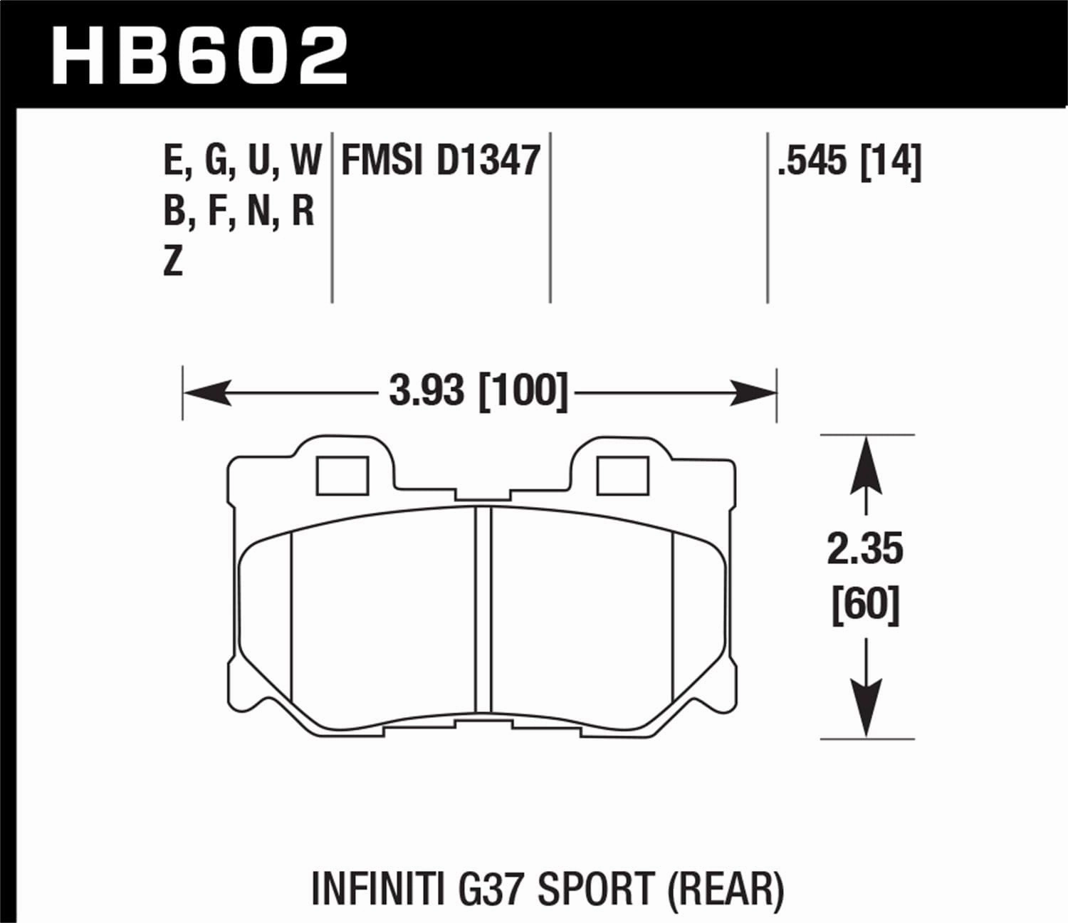 HB602F.545 HPS Performance Street Brake Pads