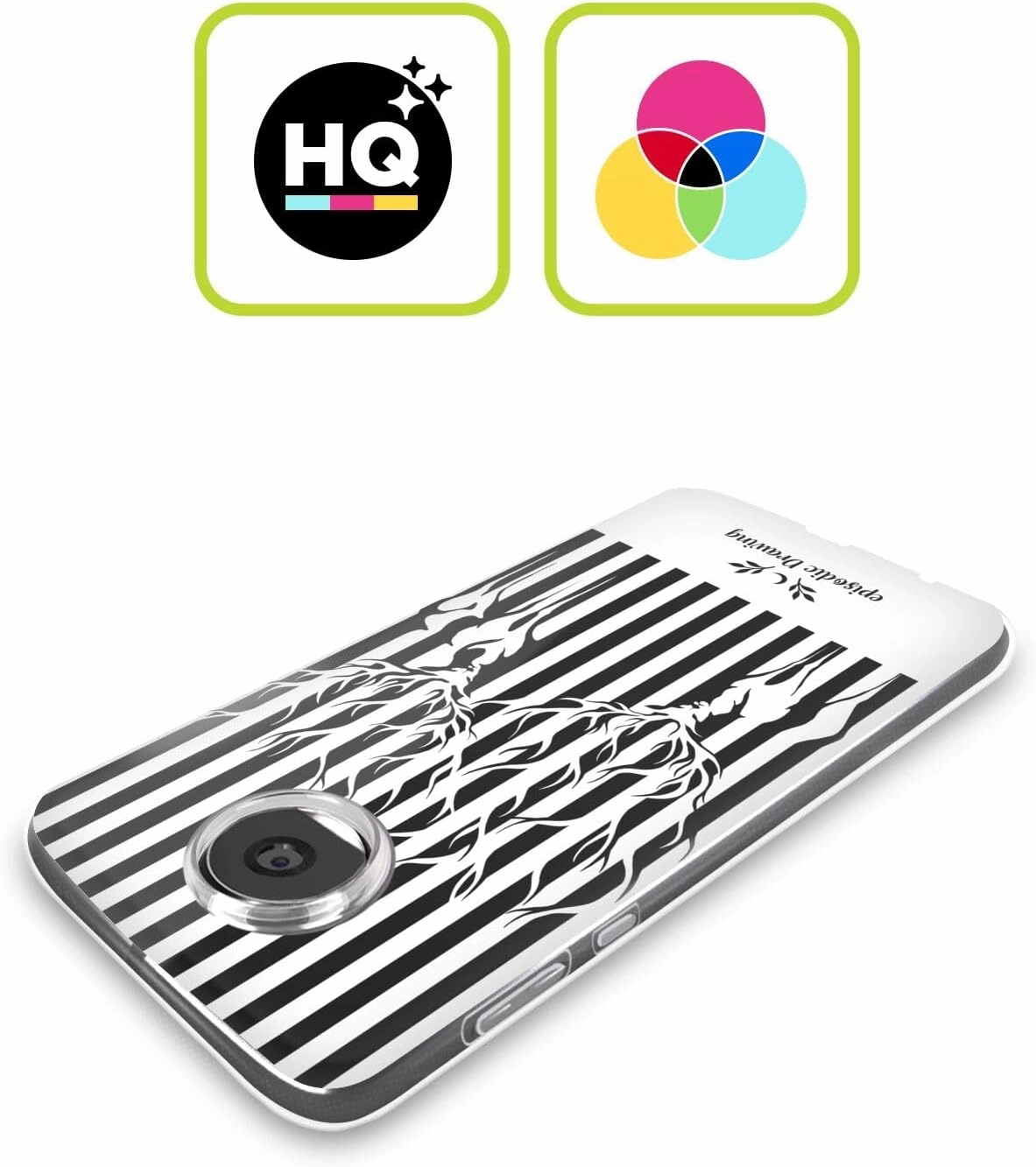 Head Case Designs Officially Licensed Episodic Drawing Deers in Stripes Mix Illustrations Soft Gel Case Compatible with Motorola Edge 50 Fusion