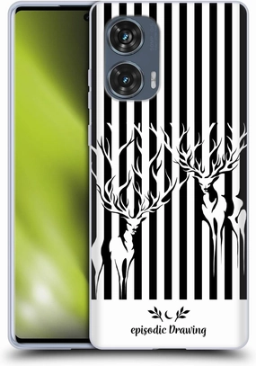 Head Case Designs Officially Licensed Episodic Drawing Deers in Stripes Mix Illustrations Soft Gel Case Compatible with Motorola Edge 50 Fusion