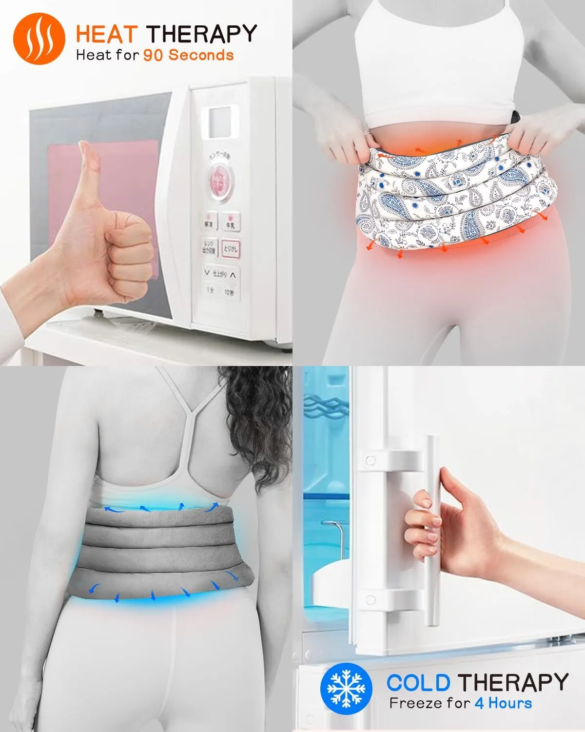 Heating Pad for Neck and Back, Extra Long Microwavable Weighted Moist Heat Pack, Reusable Neck and Back Wrap for Sore Muscles & Stress Relief