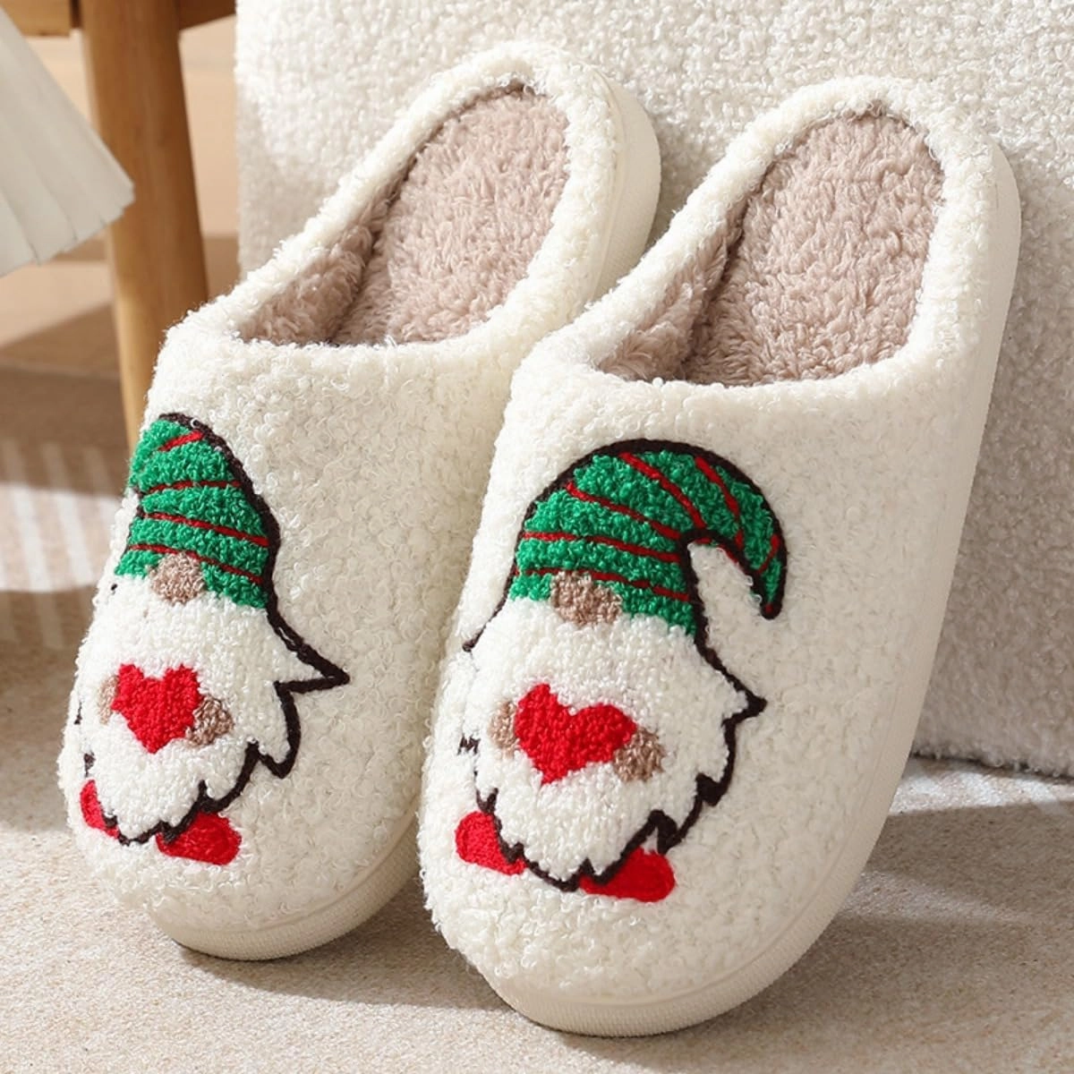 Height Increase Slippers for Women Bunny Ears Animal Rabbit Fuzzy Fluffy Boosting Anti Slip For Indoor Women Girls Pantuflas Para Mujer Cute Sides