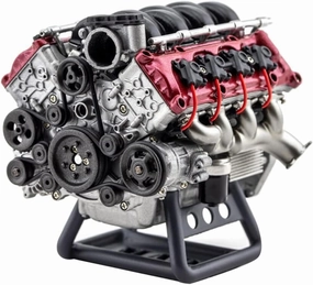 Helixsun MAD V8 Engine Model Kit That Works, 3D Simulation Dynamic V8 Internal Combustion Model   Battery Holder   Support Bracket - KIT Version