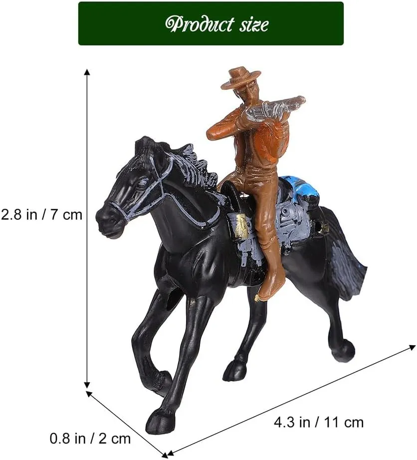 Hemoton 16pcs Western Figures Toys Cowboy Riding Models Mini Plastic Riding Horse Figurine with Rider for Kids Toddlers Farm Animal Collection