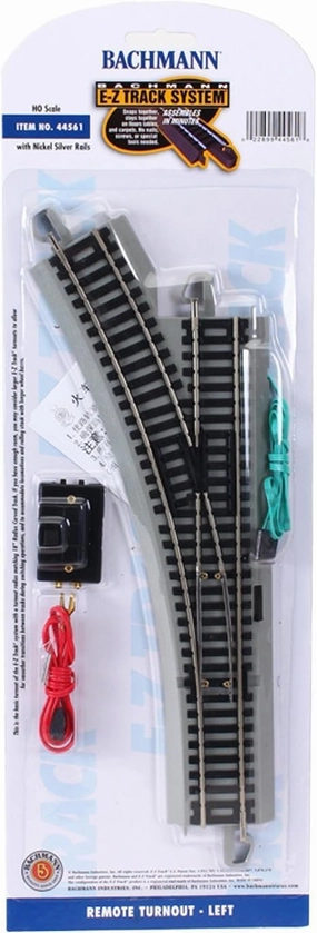 HO Scale Bachmann Trains Snap-Fit E-Z Track Remote Turnout - Left