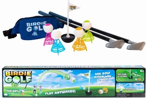 Hog Wild - BIRDIE GOLF - Outdoor Game for Family Fun in the Backyard - Active Play Kids, Adults & Families â€“ Set Includes 2 Clubs, 1 Flag, 4 Birdies & 1 Caddy Pack, Multicolor