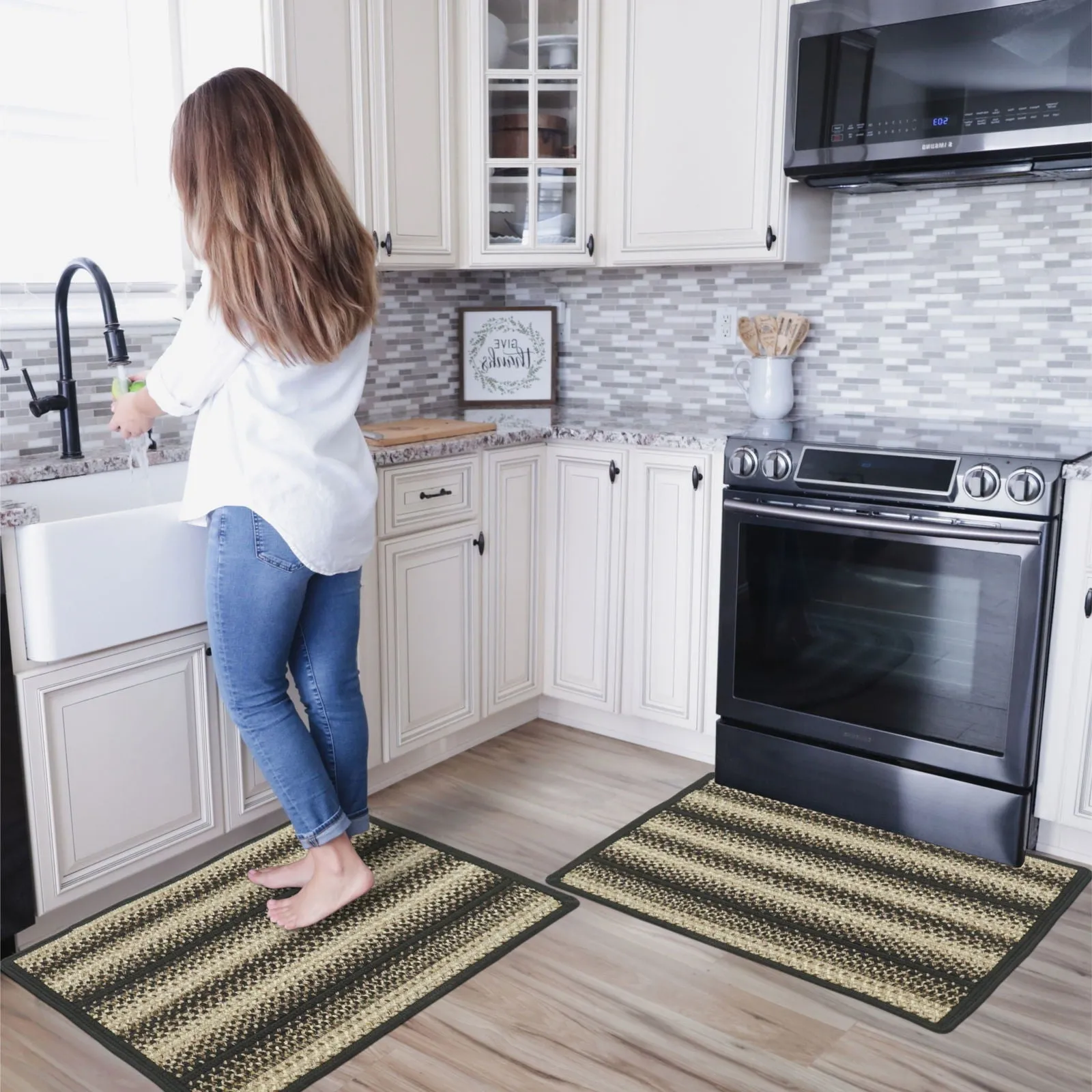Homespice Serenity Rectangle Ultra Durable Rug With Rug Pad