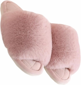 Homoyoyo Comfortable Winter Slippers Non-slip Open-toe Women's Indoor Footwear for Cold Days
