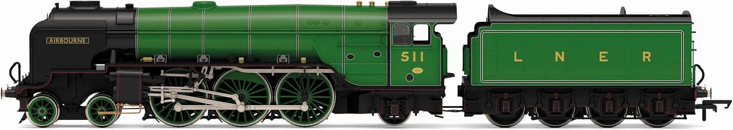 Hornby Steam Train - R3974 LNER, Thompson Class A2/3, 4-6-2, 511 'Airborne' - Era 3 00 Gauge Locomotives for Train Set, Engine Models for Adults - 1:76 Scale Model Gift
