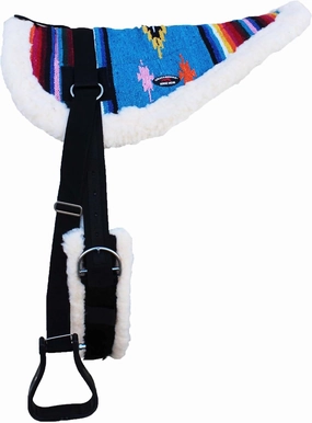 Horse Western Treeless Faux Fur Padded Serape Acrylic Bareback Pad Stirrups 39211-215