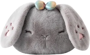 Hot Water Bag Hot Water Bottle Charging Cute Bunny Plush Cover Explosion-Proof Hot Water Bag Relieve Cramps and Back Pain Neck Shoulder Pain Warm Artifact (Color : Gray)