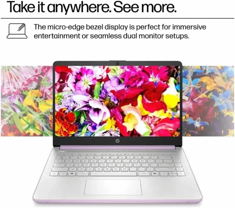 HP 2025 Student Business Laptop, Intel Processor N150(up to 3.6 GHz), 14 Inch LED Screen,16G RAM, 128GB Storange,1 Year Office 365, Windows 11 Home,Honey Lavender,w/YYY Accessories