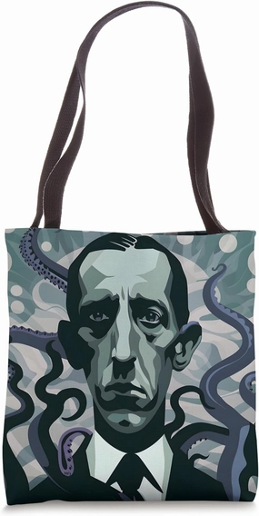 HP Lovecraft Inspired: Monster Tentacles in Black & White Tote Bag