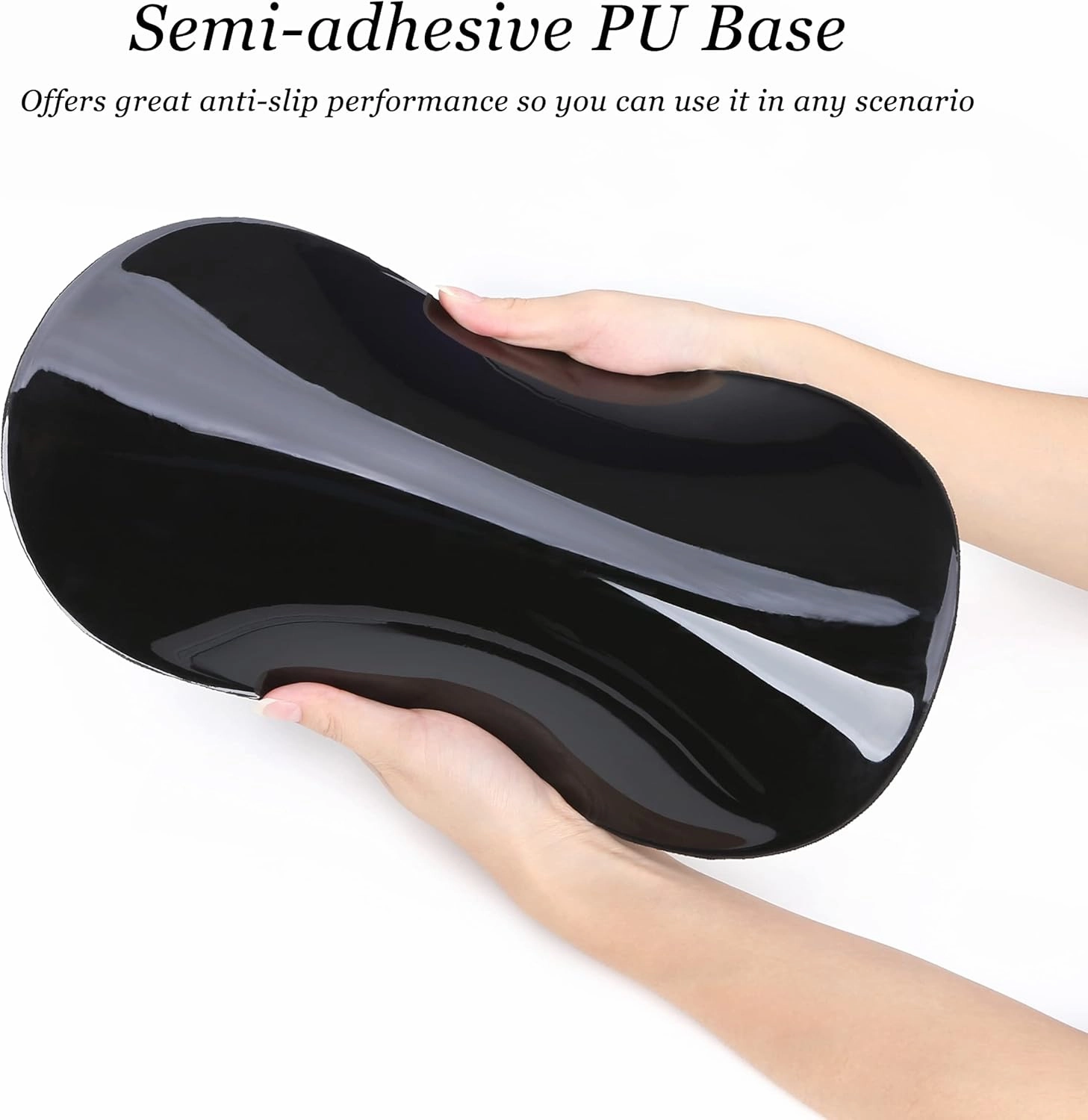 hueilm Ergonomic Mouse Pad Wrist Support,Pain Relief Mouse Pad with Wrist Rest,Entire Memory Foam Mouse Pad with Non-Slip PU Base,Comfortable Mousepad Perfect for Office & Home（Black）
