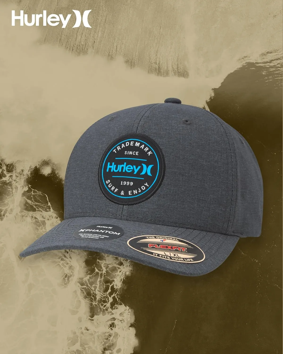 Hurley Men's Caps - Flexfit and Quick-Dry Phantom Baseball Caps for Men with Sweatband - Classic Mens Trucker Hats (S-XL)