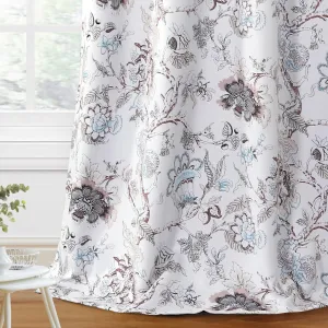 H.VERSAILTEX Blackout Curtains 84 Inch Length 2 Panels Set Floral Print Curtain Drapes for Living Room Thermal Insulated Grommet Window Curtains for Bedroom - Traditional Floral in Brown and Soft Teal