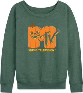 HYBRID APPAREL - MTV - Logo Jack O Lantern - Women's Lightweight French Terry Pullover