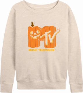 HYBRID APPAREL - MTV - Logo Jack O Lantern - Women's Lightweight French Terry Pullover