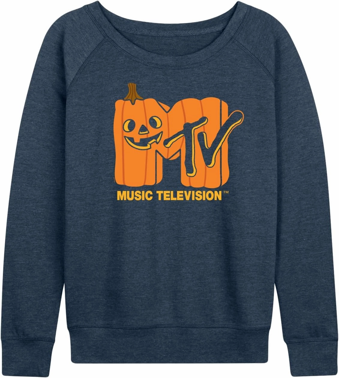 HYBRID APPAREL - MTV - Logo Jack O Lantern - Women's Lightweight French Terry Pullover