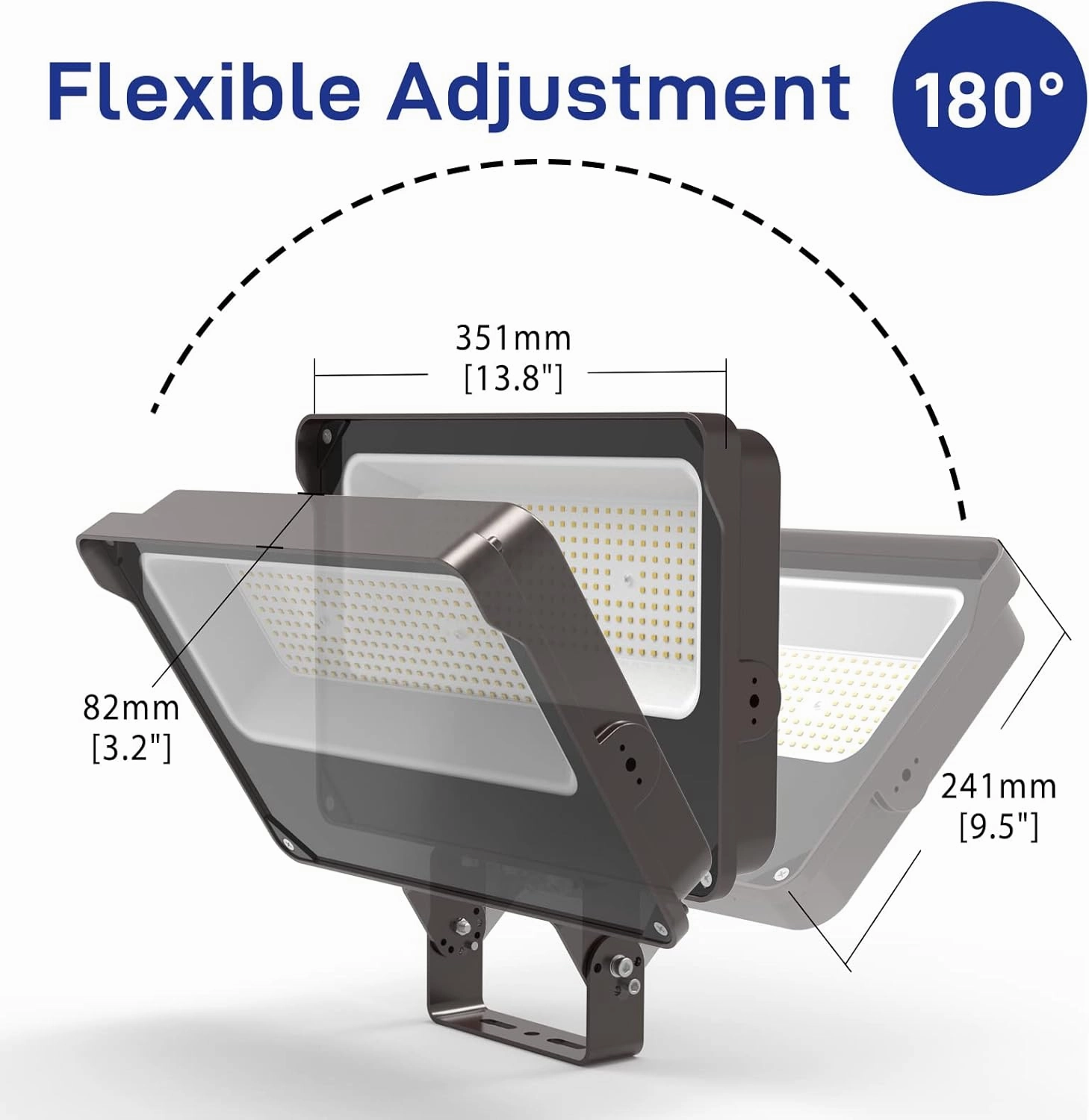 HYPERLITE LED Flood Light 150W 2 Pack 18000LM 5000K Daylight IP65 Waterproof Outdoor Floodlights UL Certified for Court,Garden,Warehouse