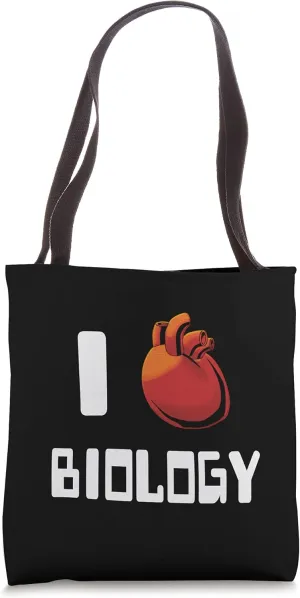 I Love Biology Heart Funny Biology And Science Tote Bag