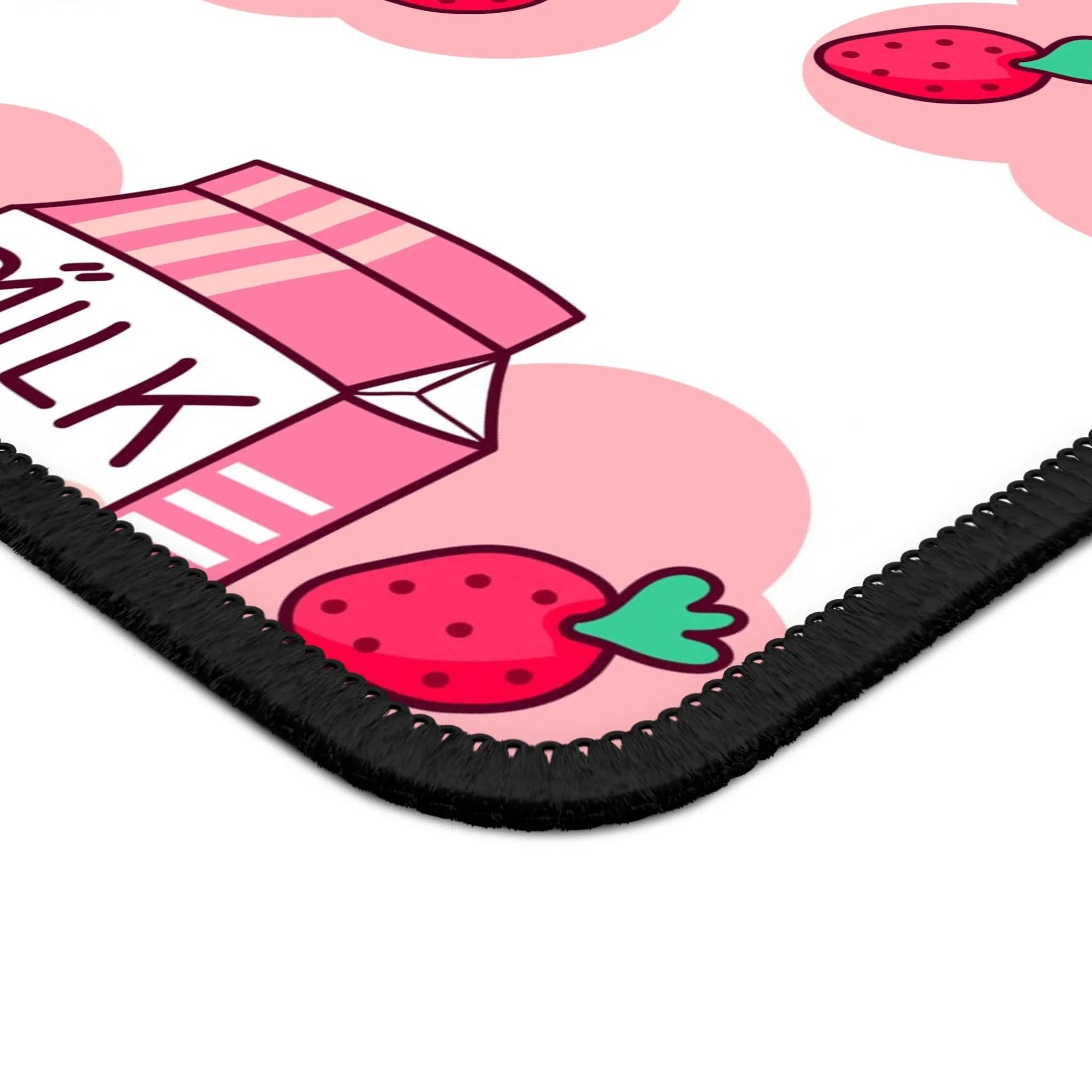 Icon Drawing Strawberry Milk Gaming Mouse Pad