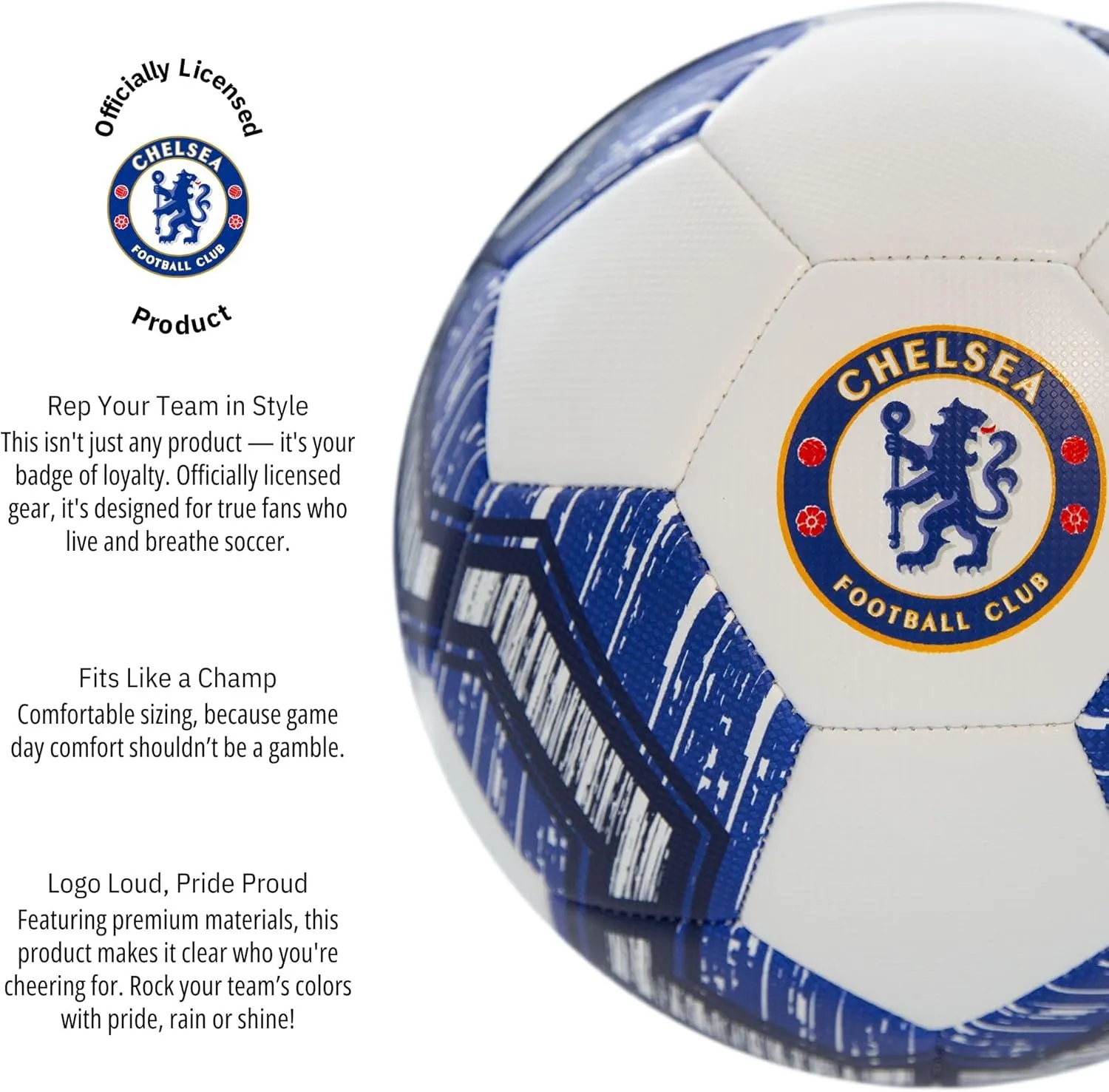 Icon Sports Officially Licensed Chelsea FC Regulation Size 5 Soccer Ball