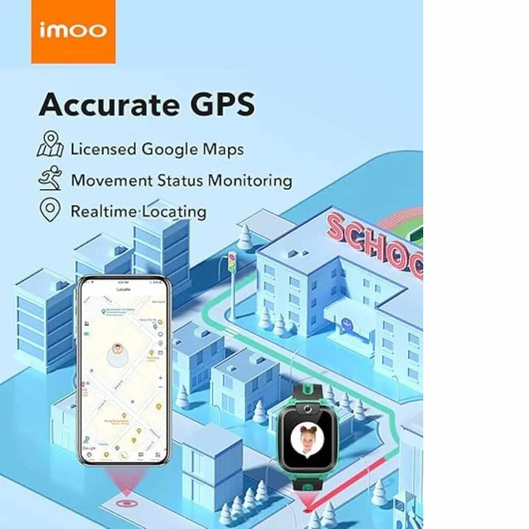 IMOO Watch Phone Z1, 4G Smart Watch for Kids with Real-Time HD Video & Phone Call, Smart Watch for Girls & Boys, Green