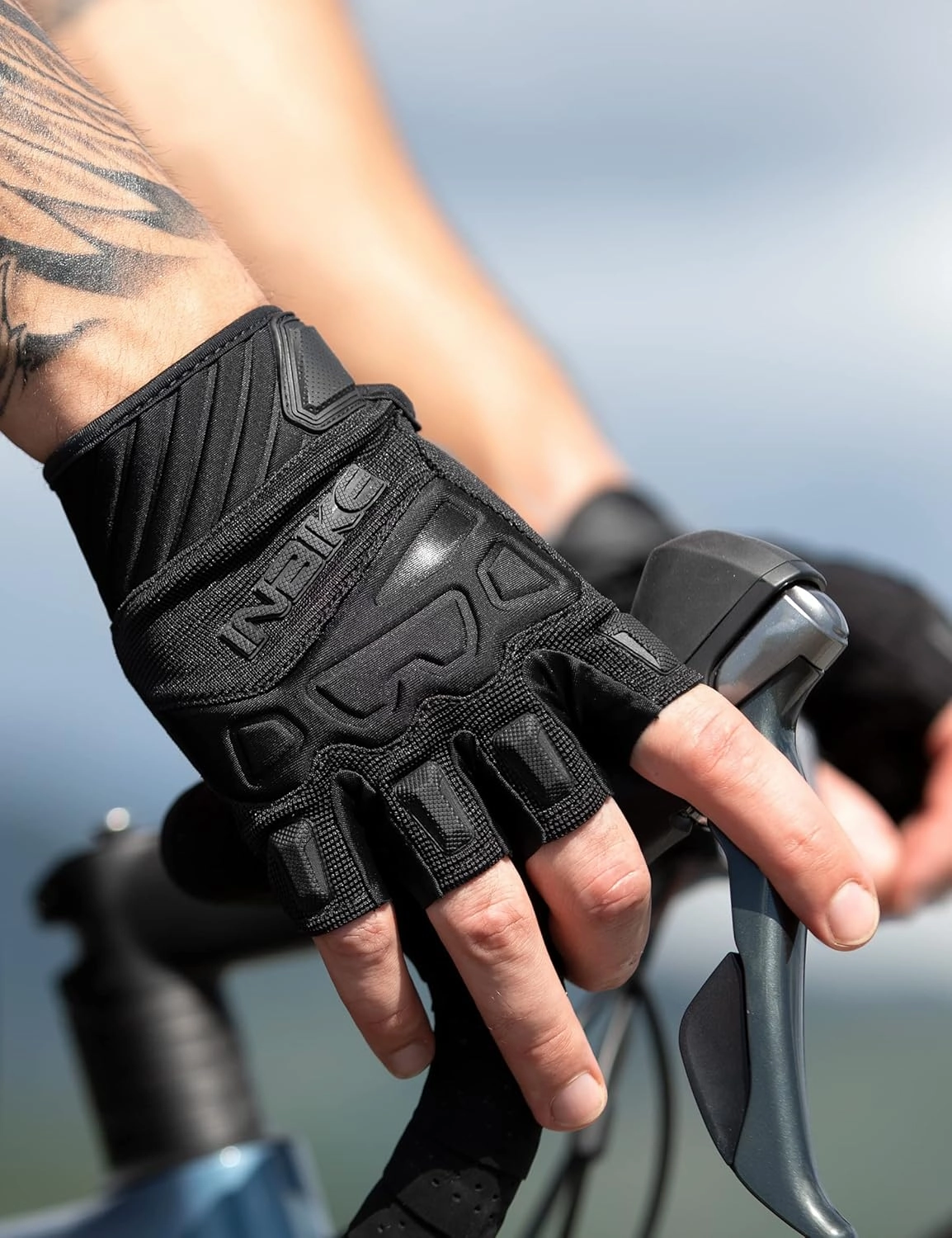INBIKE Fingerless Cycling Gloves Breathable Protective for Road Mountain Bike MTB Riding