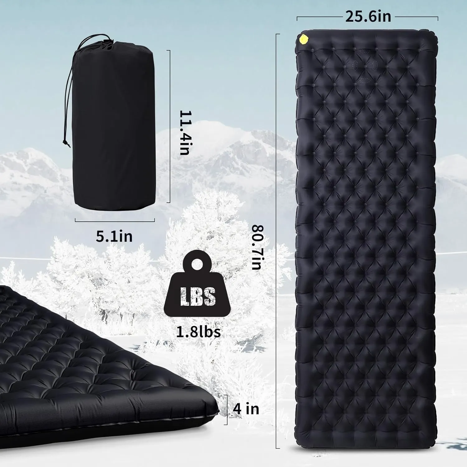 Inflatable Sleeping Pad for Camping Insulated Ultralight Compact Durable Waterproof Sleeping Mat for Outdoor Backpacking Hiking Camping Mat with Inflatable Bag R5.4