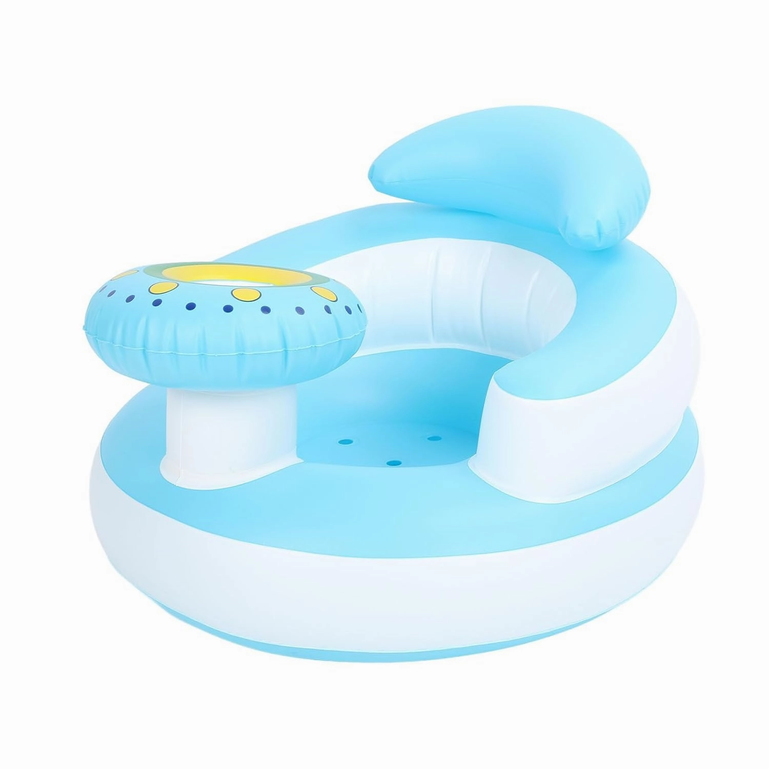 Inflatable Baby Chair for Babies 3 Months and Up, Baby Support Seat Summer Toddler Chair for Sitting Up, Built in Air Pump Baby Floor Seat