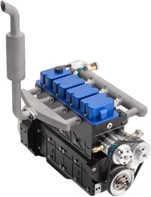 Inline Engine Kit, Water-Cooled Engine Model for RC Cars Educational Physics Experiment STEM Model Gift to Adults- RTR