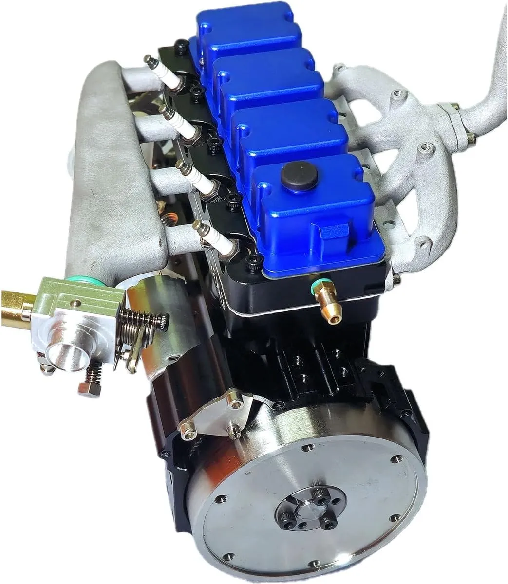 Inline Engine Kit, Water-Cooled Engine Model for RC Cars Educational Physics Experiment STEM Model Gift to Adults- RTR
