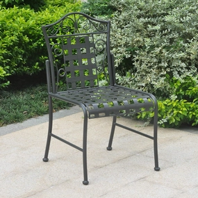 International Caravan Mandalay Iron Patio Set of 2 Bistro Chairs