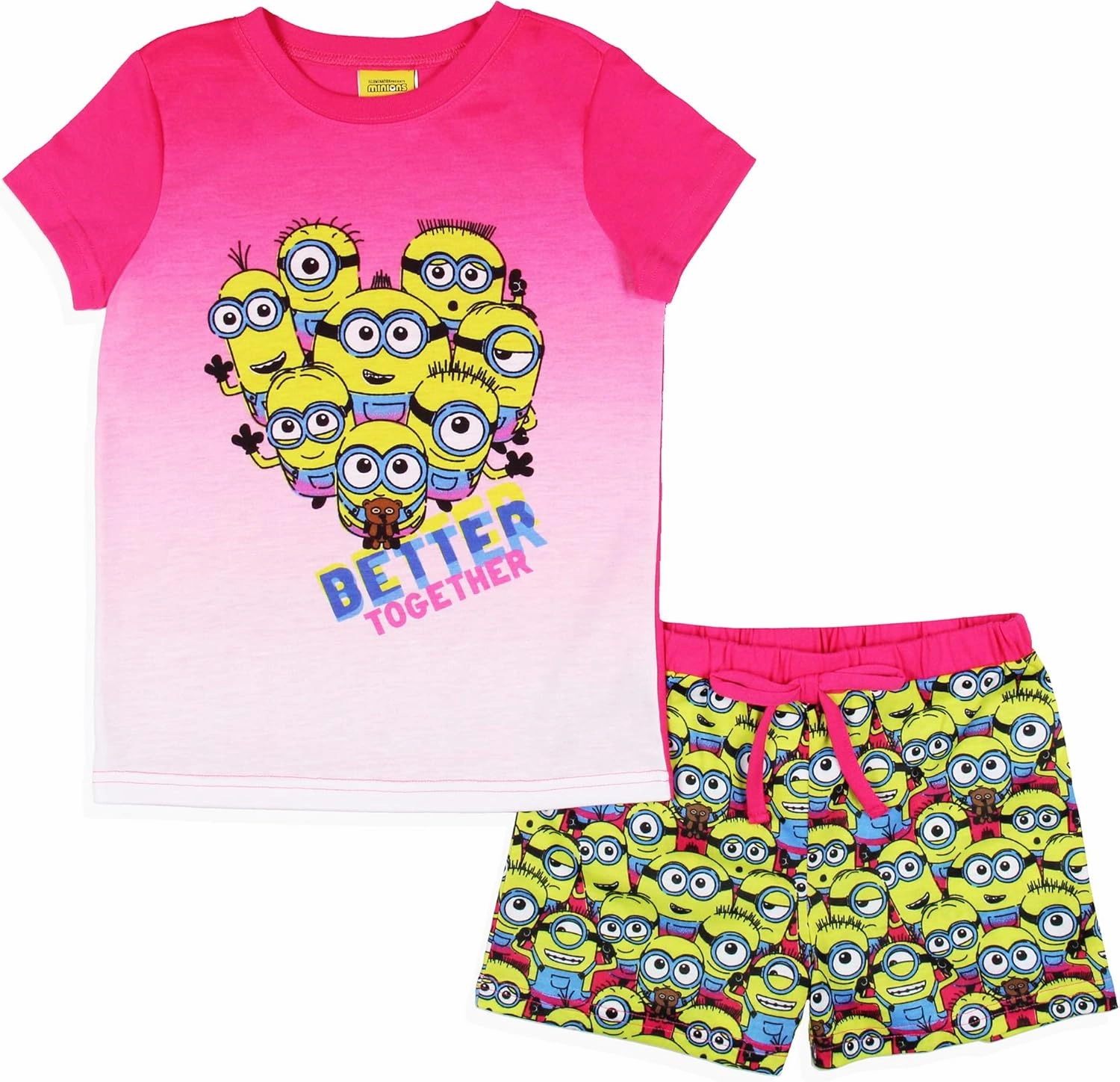 INTIMO Despicable Me Girls' Movie Minions Better Together Sleep Pajama Set Shorts