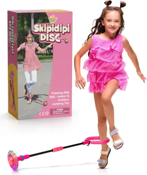 IPIDIPI TOYS Ankle Toy - Pink Flashing Retro Jumping Hopper Ball, Ankle Jump Rope Skip Ball - Improve Coordination, Get Exercise The Fun Way - Ideal Retro Birthday Gift for Kids Ages 5-12