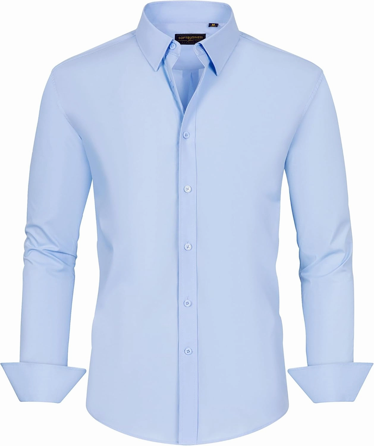 J.VER Men's Dress Shirts Stretch Stain Shield Long Sleeve Solid Formal Shirt Business Casual Button Down Shirts
