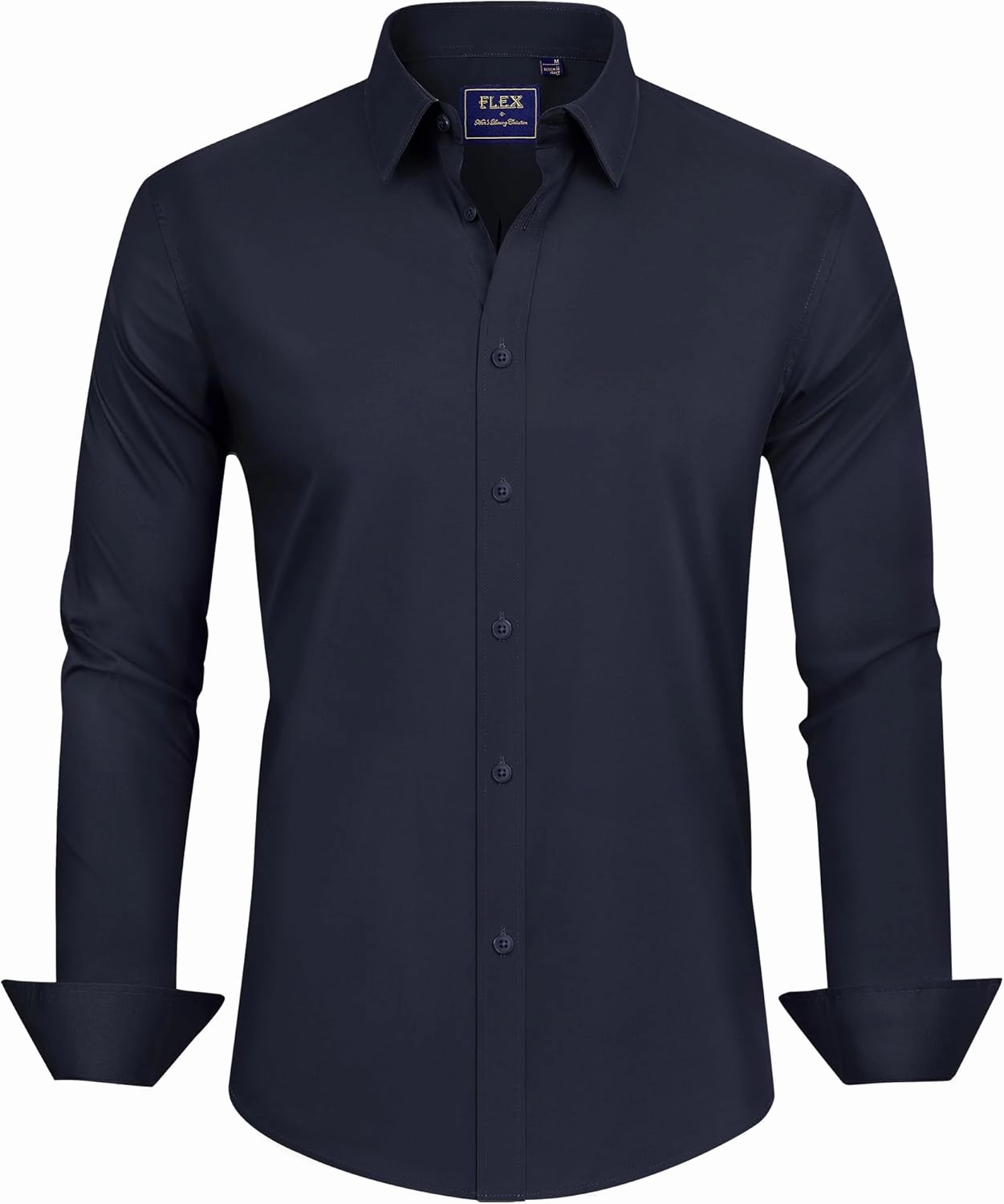 J.VER Men's Dress Shirts Stretch Stain Shield Long Sleeve Solid Formal Shirt Business Casual Button Down Shirts