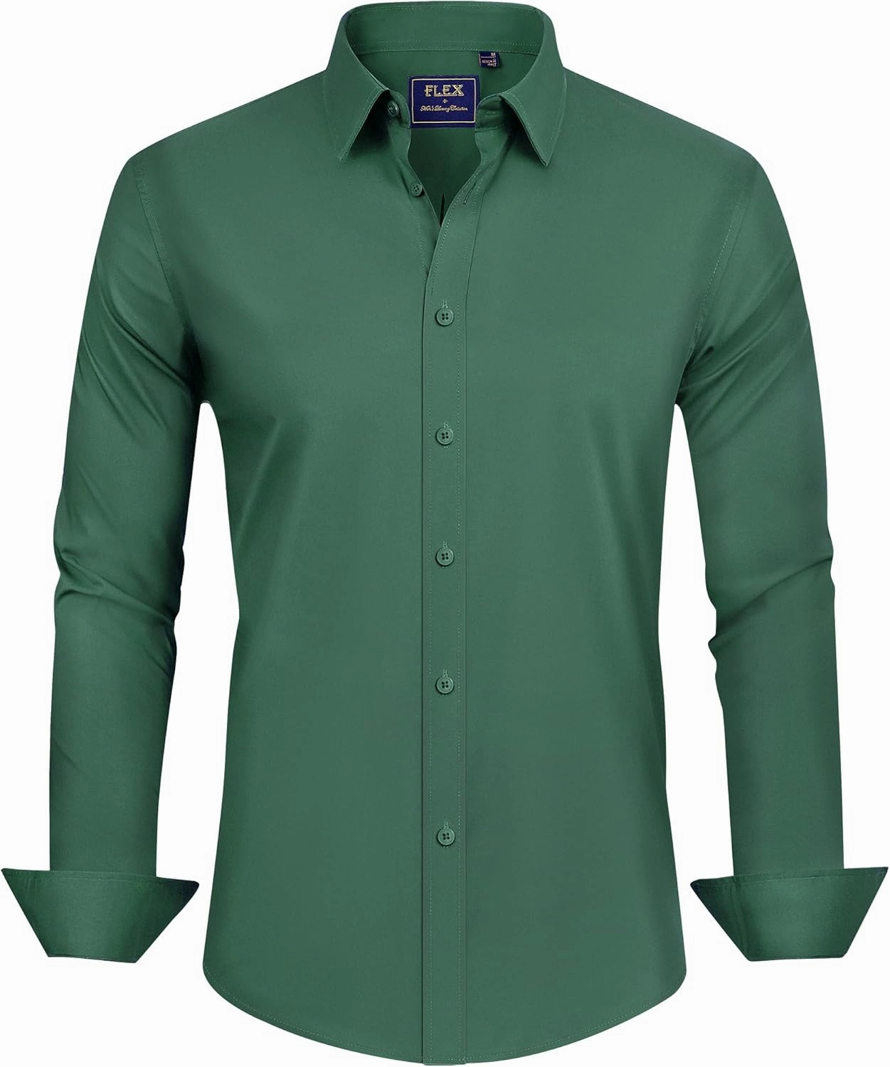 J.VER Men's Dress Shirts Stretch Stain Shield Long Sleeve Solid Formal Shirt Business Casual Button Down Shirts