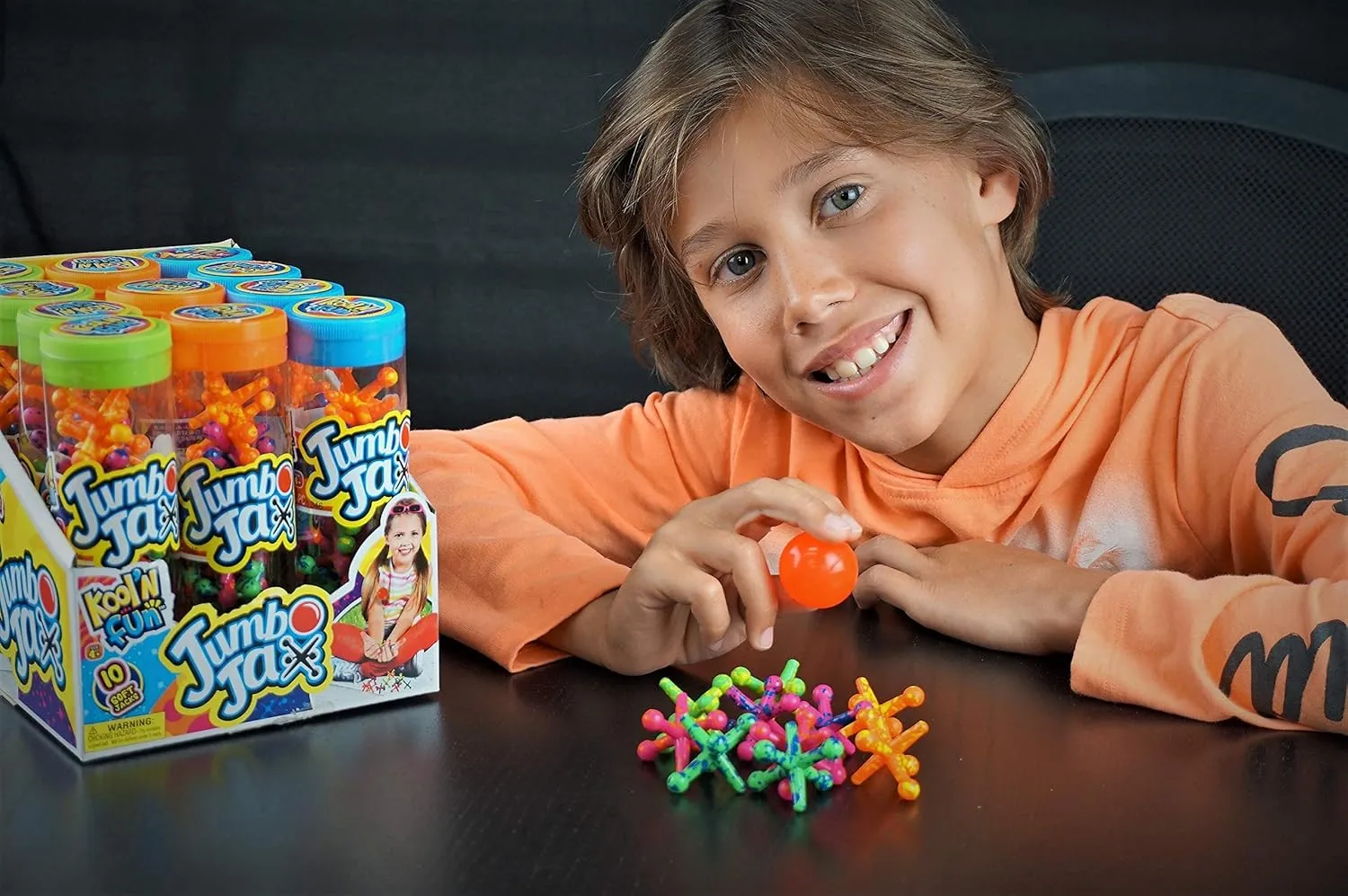 JA-RU Jumbo Jax Toy w/Bouncy Ball (12 Jax Set) Classic Rubber Jacks Vintage Toys for Kids & Adult. Old School Retro Board Games. Party Favor Fidget Pack Pinata Filler Stocking Stuffer. 6569-12p